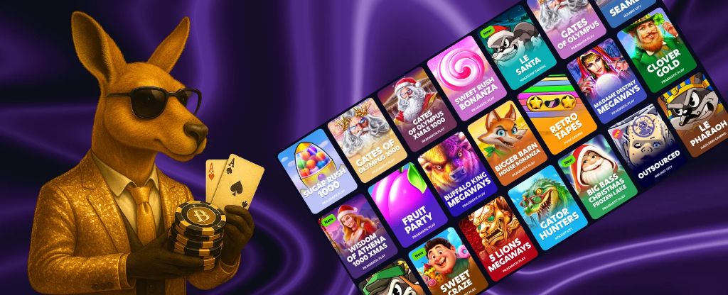 Roobet Casino — catalogue de machines à sous avec kangourou